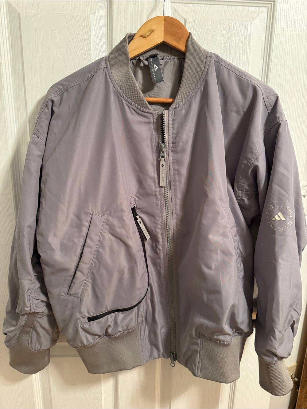 Adidas by Stella McCartney Lavender Gray Bomber Jacket